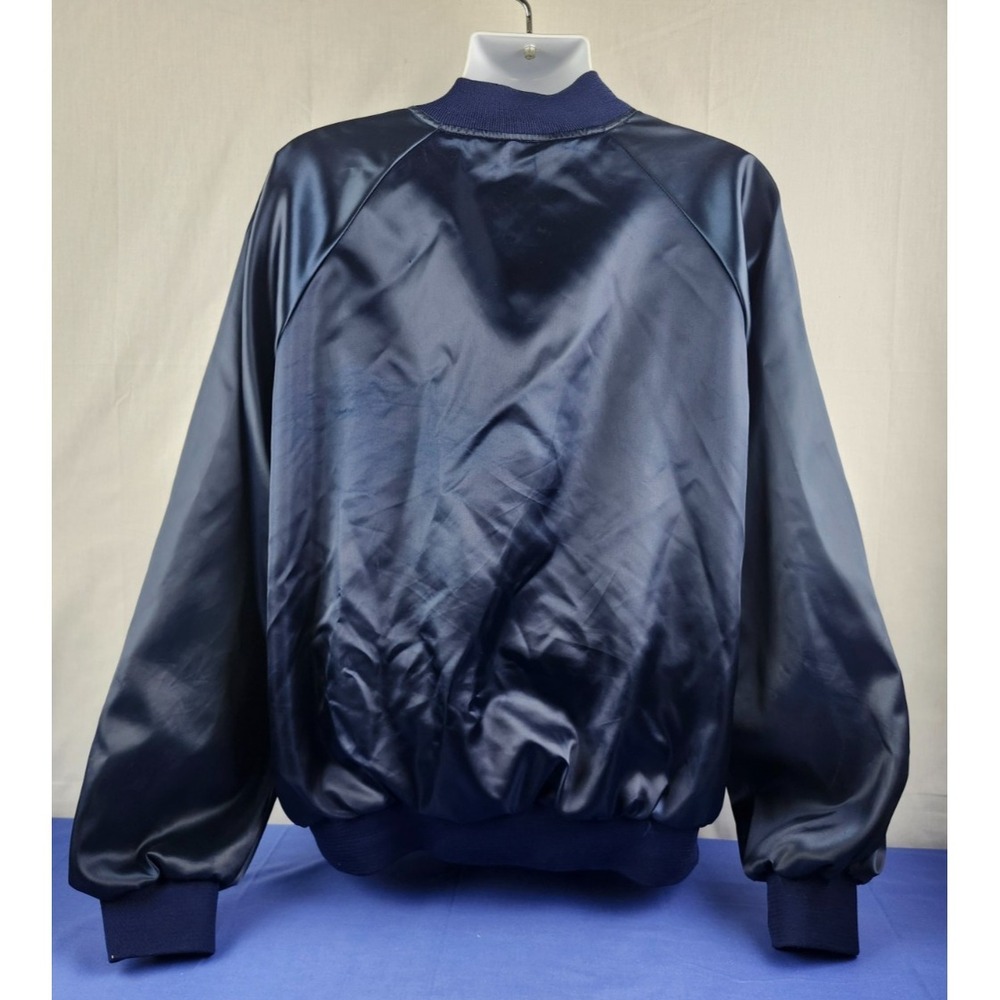 Vintage Hartwell Sports Satin Bomber Jacket XXL USS Valley Forge 80s-90s - Picture 3 of 5
